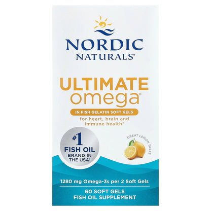 Nordic Naturals, Ultimate Omega®, Lemon, 60 Soft Gels (640 mg per Soft Gel)