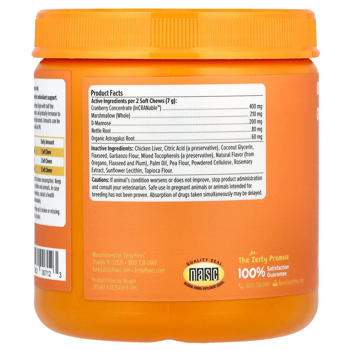 Zesty Paws, Urinary Tract Bites, For Dogs, All Ages, Chicken, 90 Soft Chews, 11.1 oz (315 g)