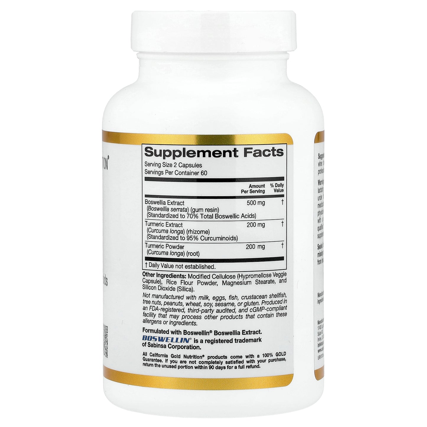 California Gold Nutrition, Boswellia Extract, Turmeric Curcumin Complex with Turmeric Extract and Turmeric Powder, 120 Veggie Capsules