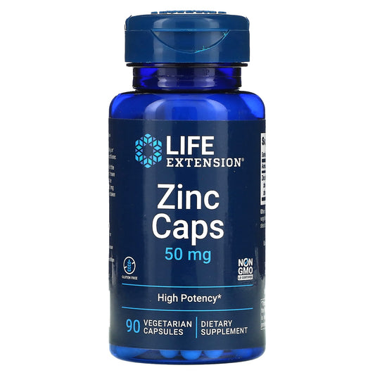 Life Extension, Zinc Caps, High Potency, 50 mg, 90 Vegetarian Capsules