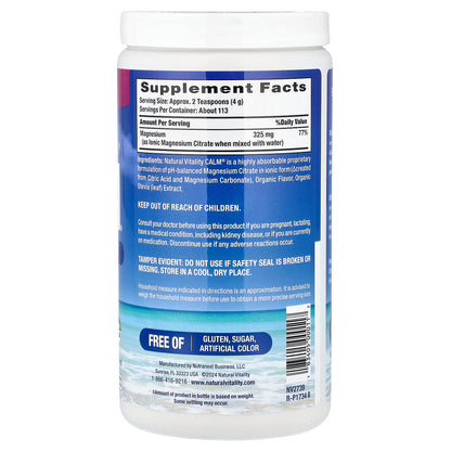 Natural Vitality, CALM®, Relaxing Drink Mix, Raspberry-Lemon, 16 oz (453 g)