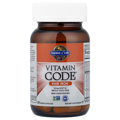 Garden of Life, Vitamin Code®, RAW Iron™, 30 Vegan Capsules
