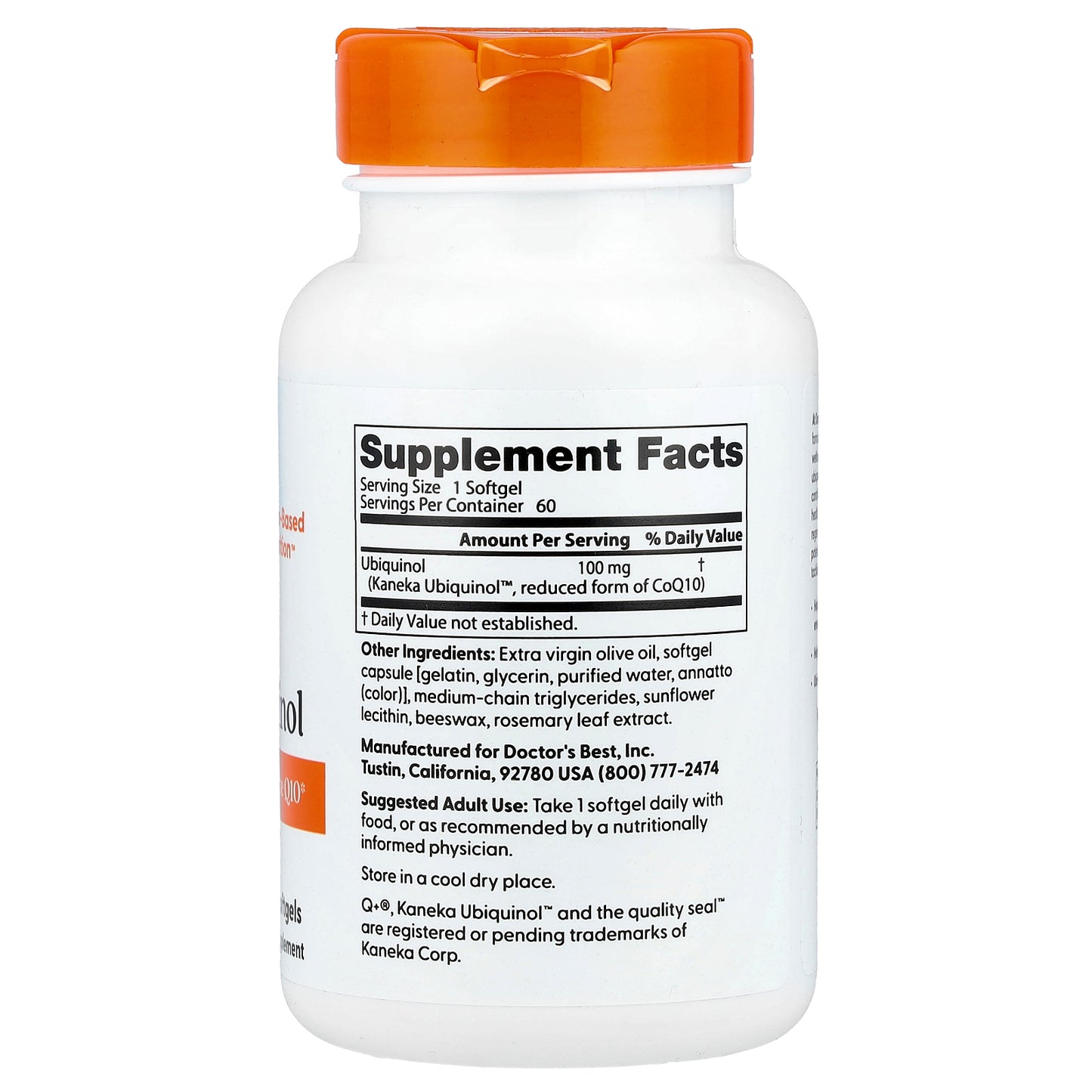 Doctor's Best, Ubiquinol , 100 mg, 60 Softgels
