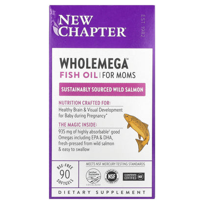 New Chapter, Wholemega™ Fish Oil for Moms, 935 mg, 90 Softgels