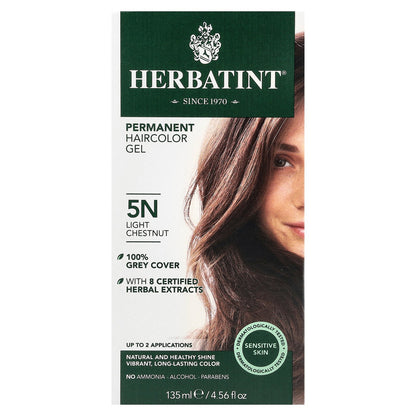 Herbatint, Permanent Haircolor Gel, 5N Light Chestnut, 4.56 fl oz (135 ml)