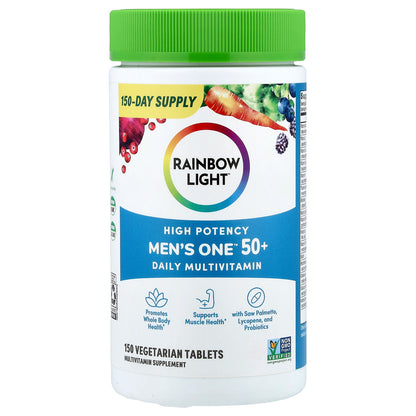 Rainbow Light, Men's One™ 50+ Daily Multivitamin, High Potency, 150 Vegetarian Tablets