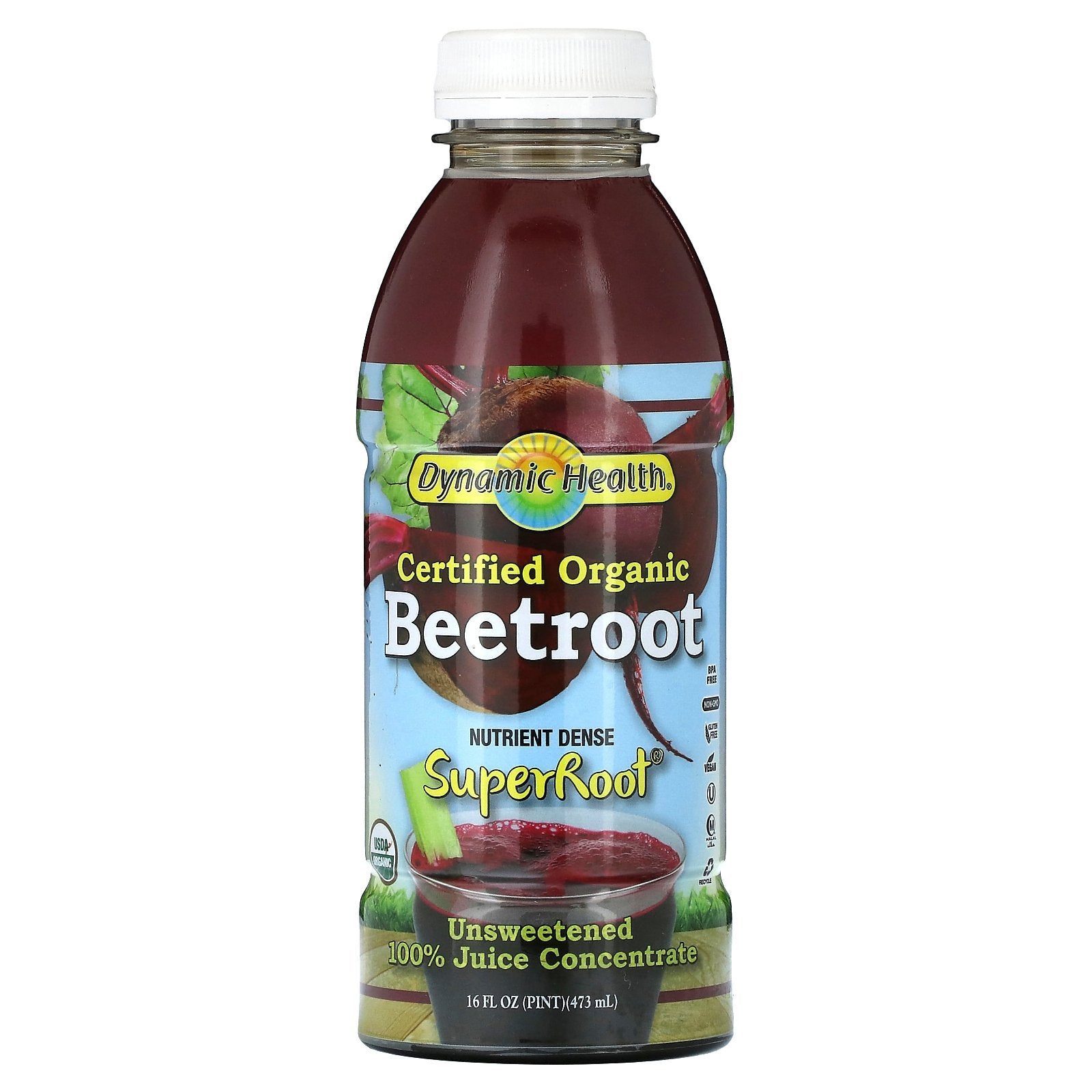 Dynamic Health, Certified Organic Beetroot, 16 fl oz (473 ml)