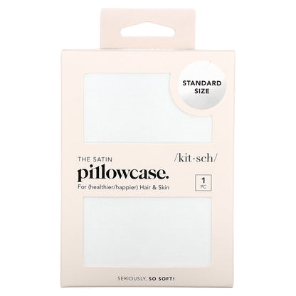 Kitsch, The Satin Pillowcase, Standard Size, Ivory, 1 Pillowcase