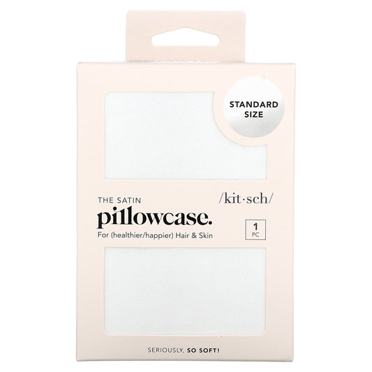 Kitsch, The Satin Pillowcase, Standard Size, Ivory, 1 Pillowcase