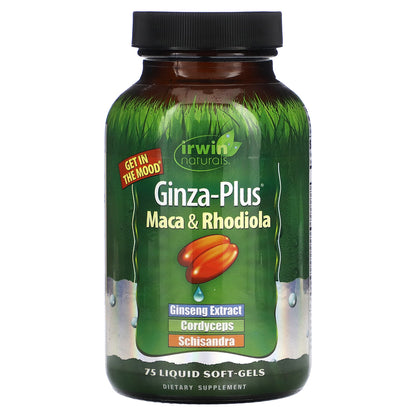 Irwin Naturals, Ginza-Plus, Maca & Rhodiola , 75 Liquid Soft-Gels