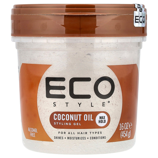 Eco Style, Styling Gel, Max Hold, All Hair Types, Coconut Oil, 16 oz (454 g)