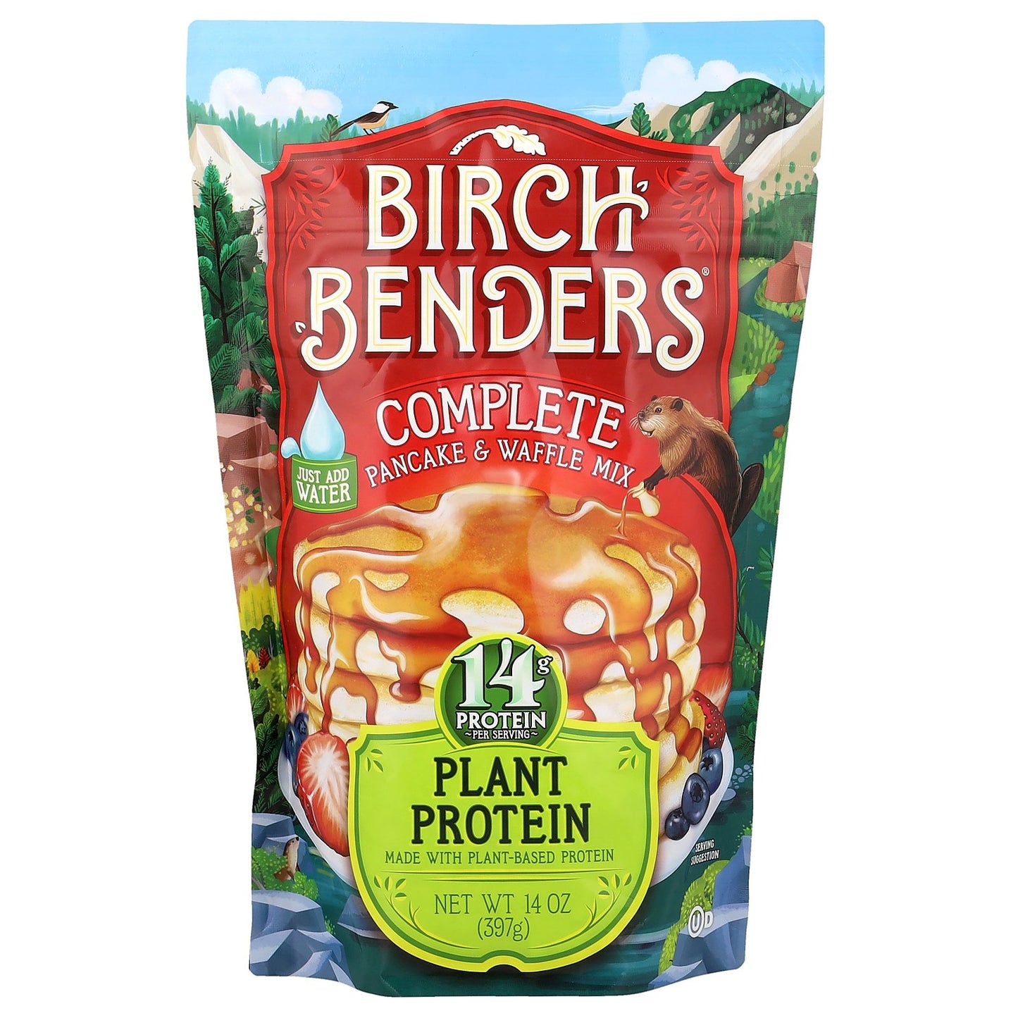 Birch Benders, Complete Pancake & Waffle Mix, Plant Protein, 14 oz (397 g)