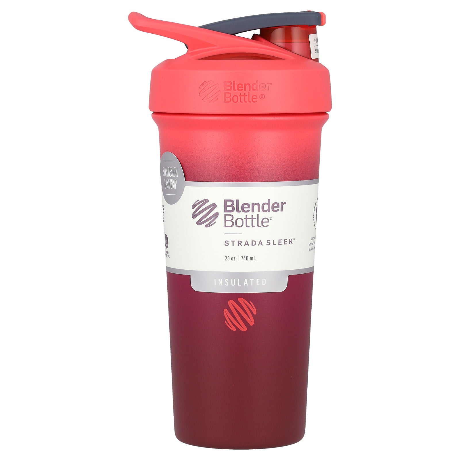 Blender Bottle, Strada Sleek™, Insulated Stainless Steel, Sangria, 25 oz (740 ml)