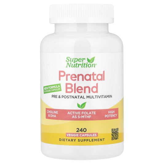 Super Nutrition, Prenatal Multivitamin with Super Greens & Spices, 240 Veggie Capsules