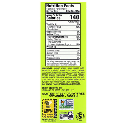 Bobo's Oat Bars, Stuff'd Oat Bites, Apple Pie, 5 Bites, 1.3 oz (37 g) Each