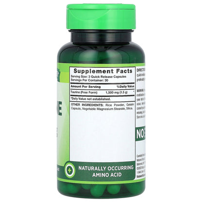 Nature's Truth, Vitamins, Taurine, 90 Quick Release Capsules (500 mg per Capsule)