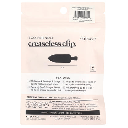 Kitsch, Eco-Friendly Creaseless Clip, 4 Pieces