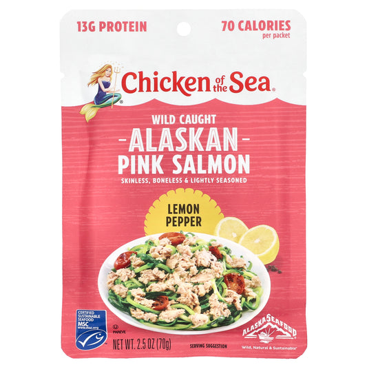 Chicken of the Sea, Wild Caught Alaskan Pink Salmon, Lemon Pepper, 2.5 oz (70 g)