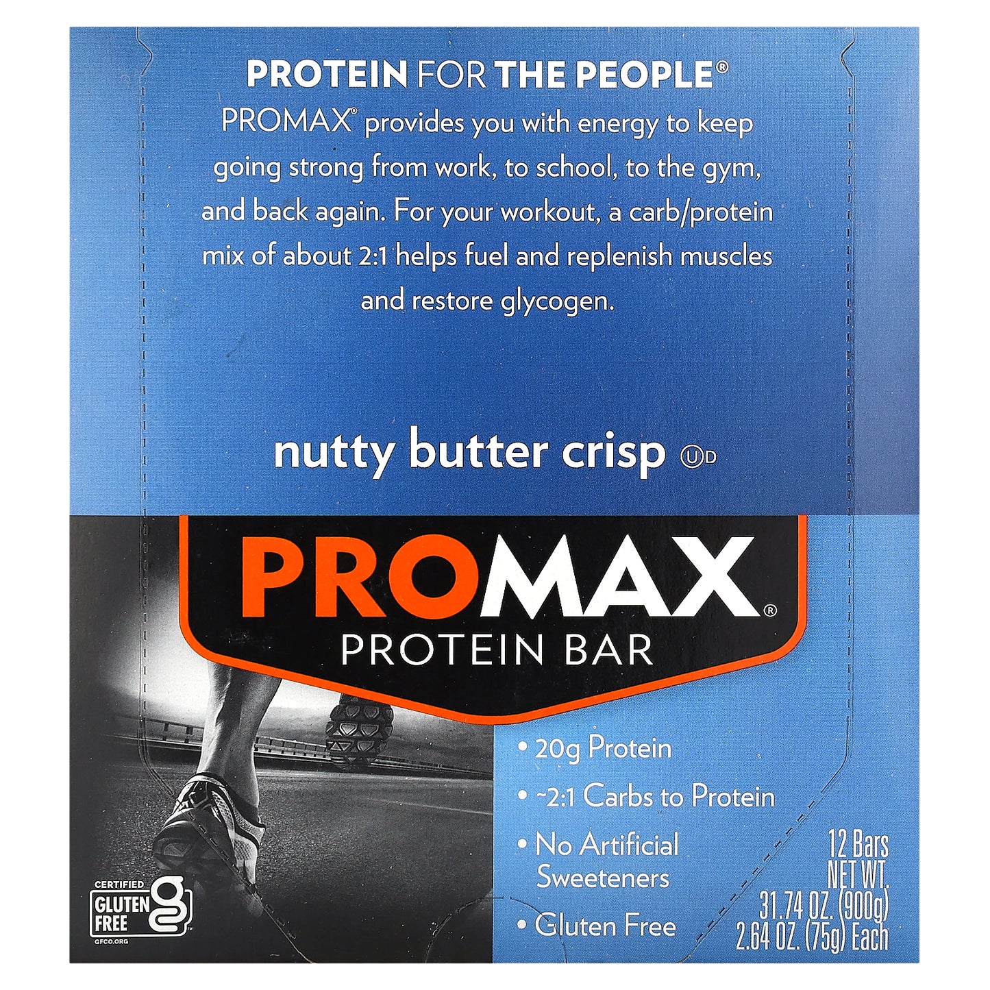 NuGo Nutrition, Promax Protein Bar, Nutty Butter Crisp, 12 Bars, 2.64 oz (75 g) Each