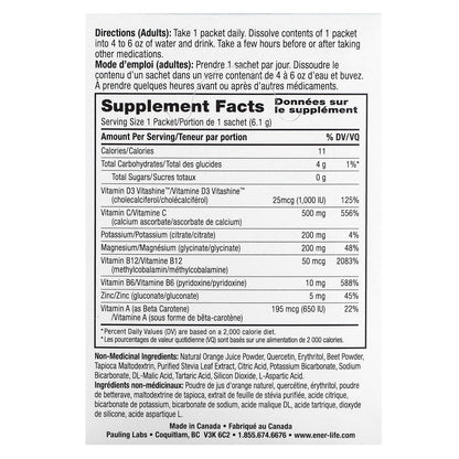 Ener-C, Ener-D, Vitamin D3, Hydrating Effervescent Drink Mix, Sugar Free, Orange, 1,000 mg, 24 Packets