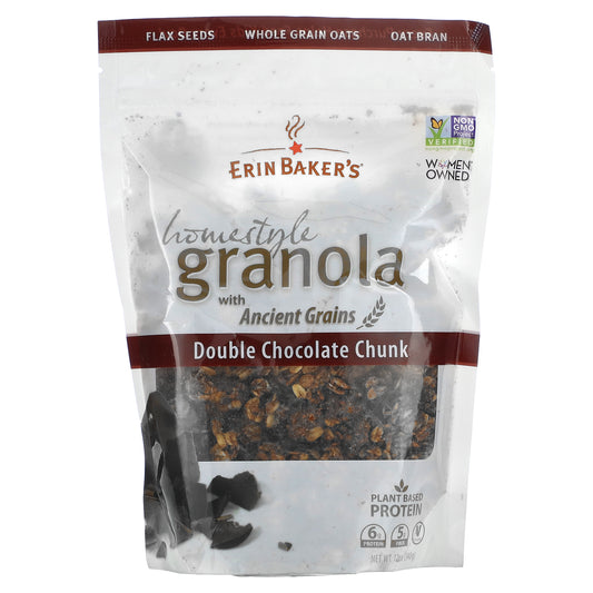 Erin Baker's, Homestyle Granola with Ancient Grains, Double Chocolate Chunk, 12 oz (340 g)