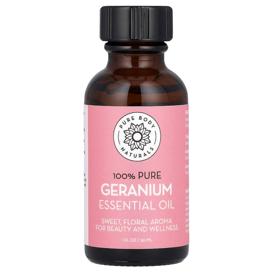 Pure Body Naturals, 100% Pure Essential Oil, Geranium, 1 fl oz (30 ml)