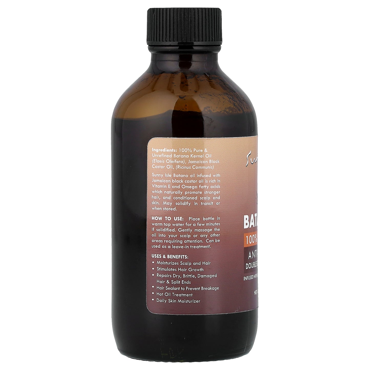 Sunny Isle, 100% Raw & Pure Anti-Thinning Batana Oil, 4 fl oz (118.3 ml)