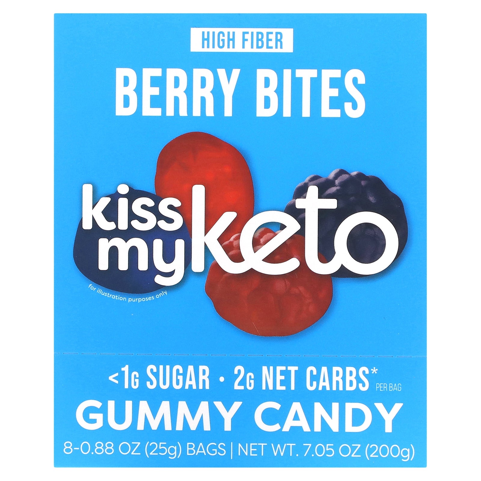 Kiss My Keto, Gummy Candy, Berry Bites, 8 Bags, 0.88 oz (25 g) Each