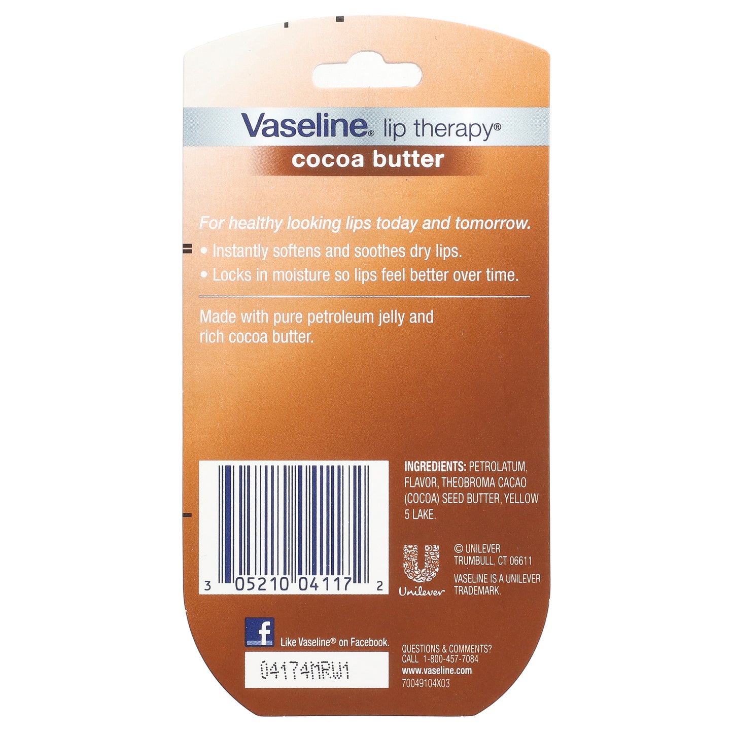 Vaseline, Lip Therapy®, Cocoa Butter, 2 Pack, 0.25 oz (7 g) Each