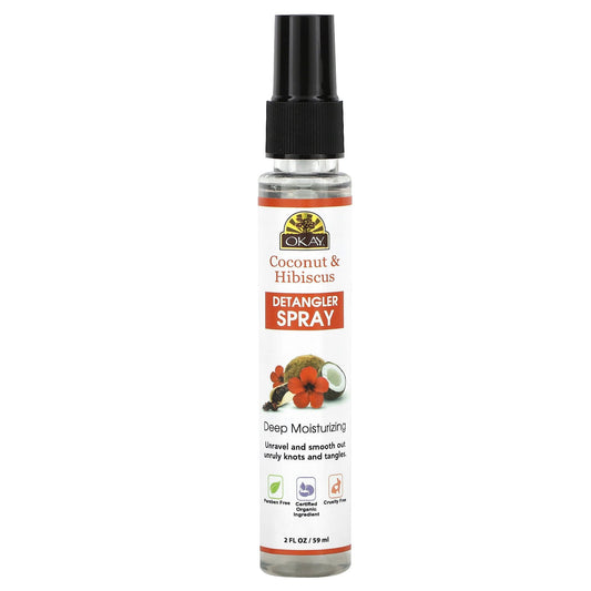 Okay Pure Naturals, Coconut & Hibiscus Detangler Spray, 2 fl oz (59 ml)