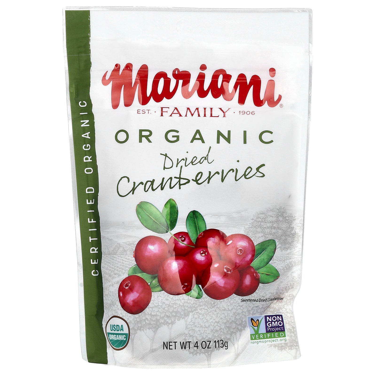 Mariani Dried Fruit, Organic Dried Cranberries, 4 oz (113 g)