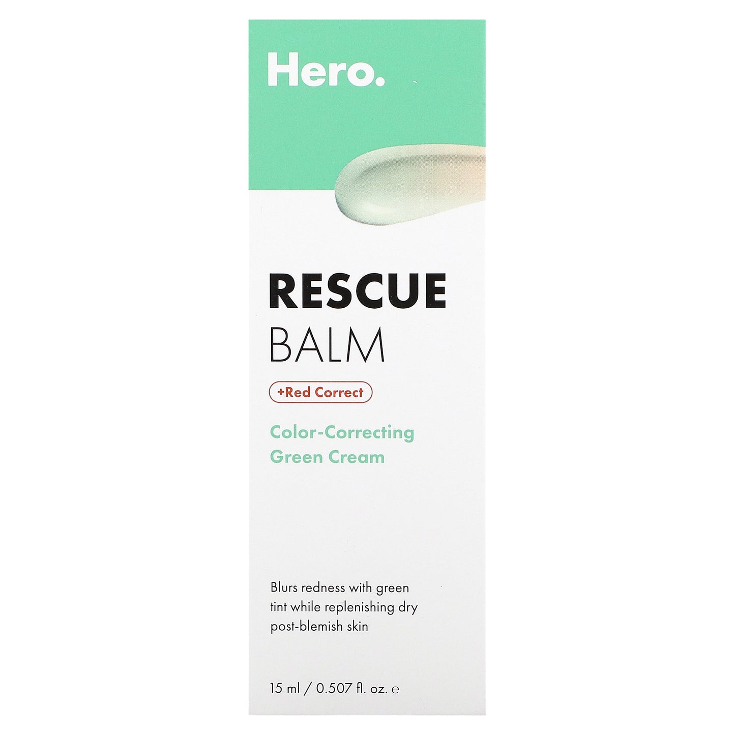 Hero Cosmetics, Rescue Balm + Red Correct, 0.507 fl oz (15 ml)