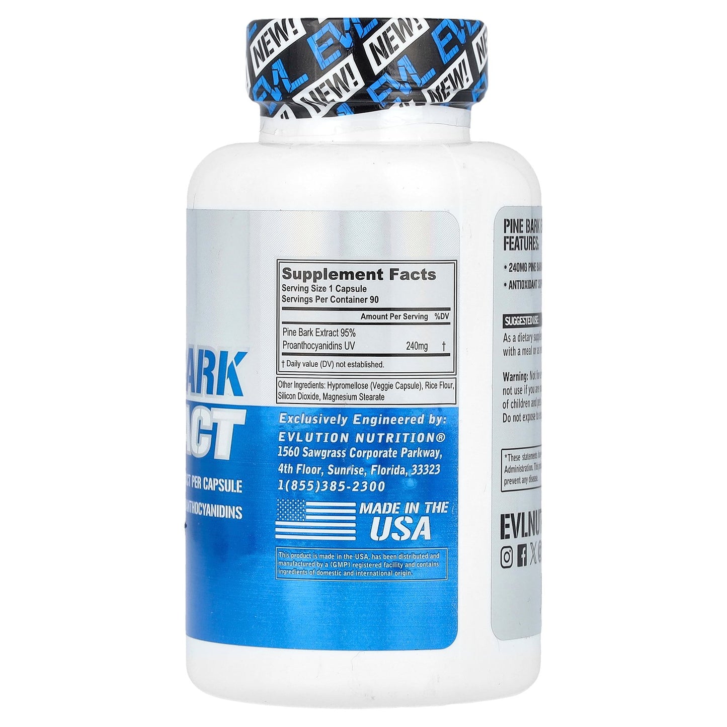 EVLution Nutrition, Pine Bark Extract, 90 Veggie Capsules (240 mg per Capsule)