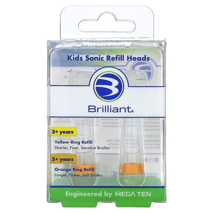 Baby Buddy, Brilliant, Kids Sonic Refill Heads, 5+ Years, Orange, 2 Refill Heads