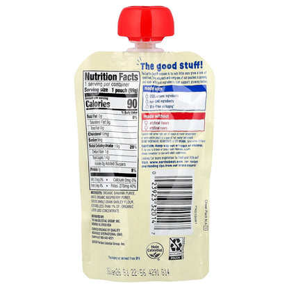 Earth's Best, Organic Fruit & Grain Puree, 6+ Months, Banana, Raspberry & Brown Rice, 3.5 oz (99 g)