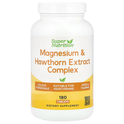 Super Nutrition, Magnesium & Hawthorn Extract Complex, 180 Tablets