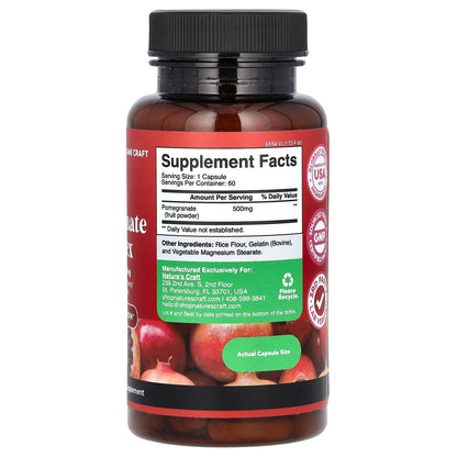 Nature's Craft, Pomegranate Complex , 500 mg, 60 Capsules