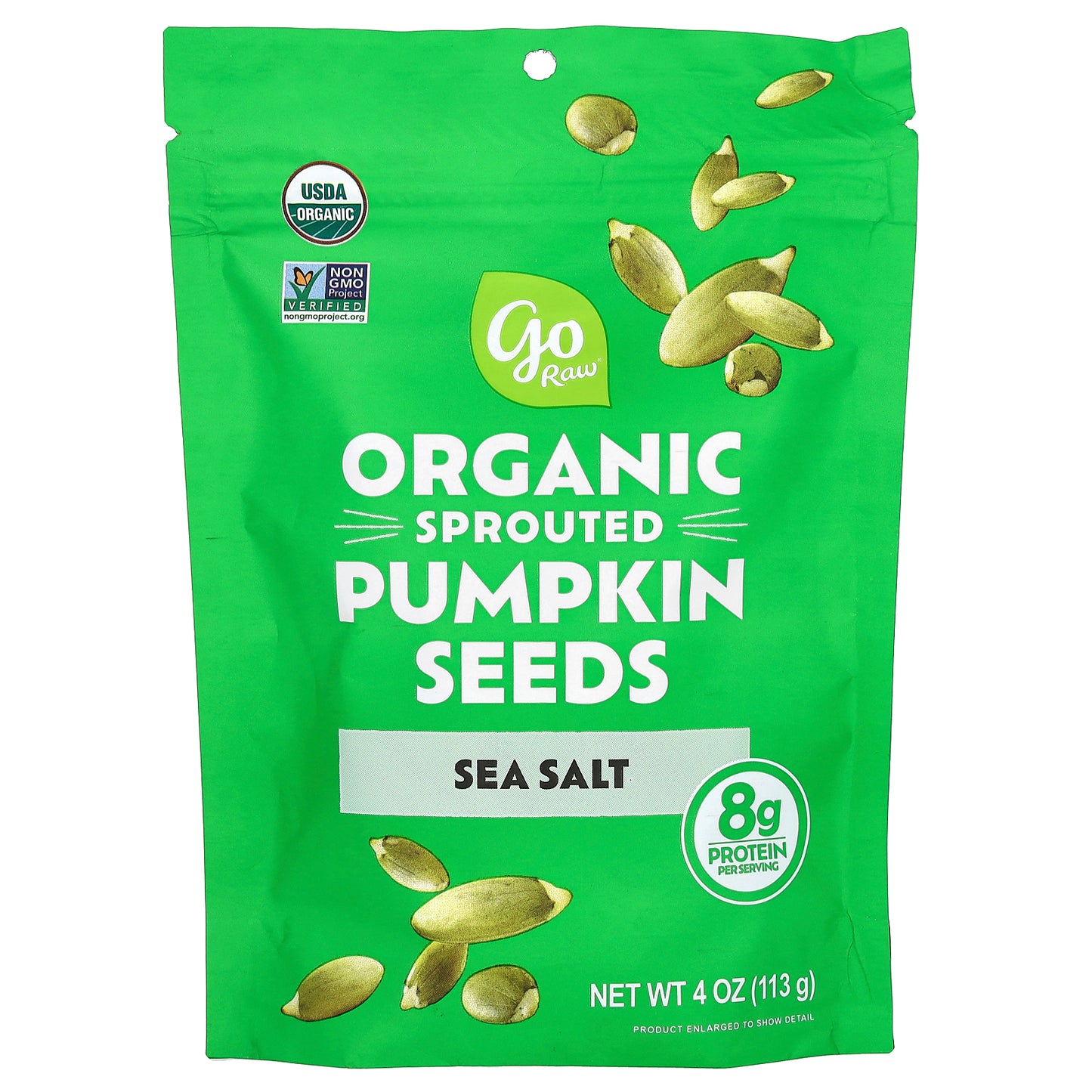 Go Raw, Organic Sprouted Pumpkin Seeds, Sea Salt, 4 oz (113 g)