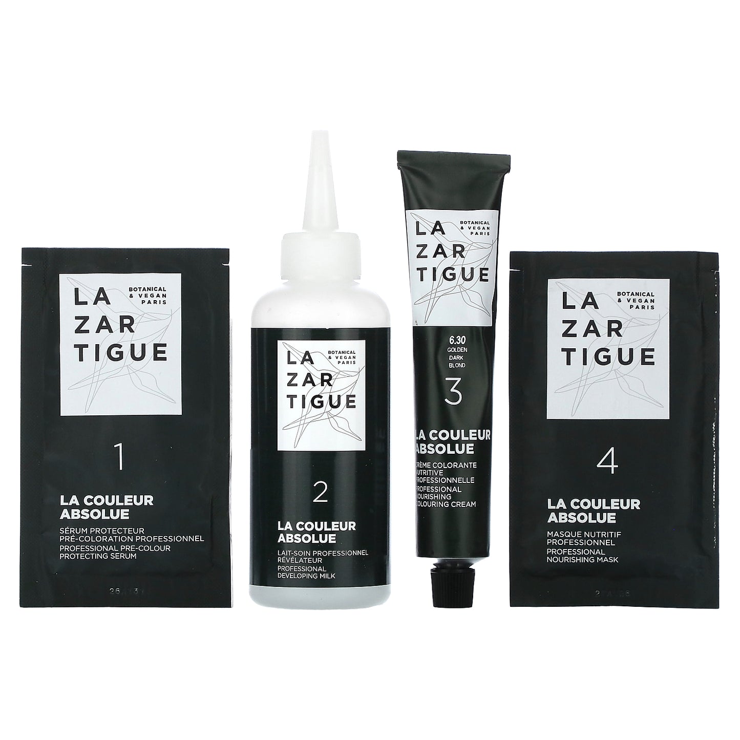 Lazartigue, Permanent Haircolor with Botanical Extracts, 6.30 Golden Dark Blond, 1 Application