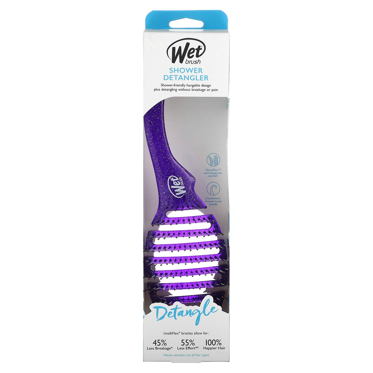 Wet Brush, Shower Detangler Brush, Purple, 1 Brush