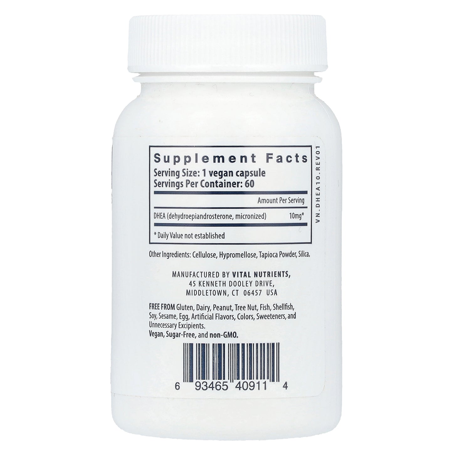 Vital Nutrients, DHEA (Micronized), 10 mg, 60 Vegan Capsules