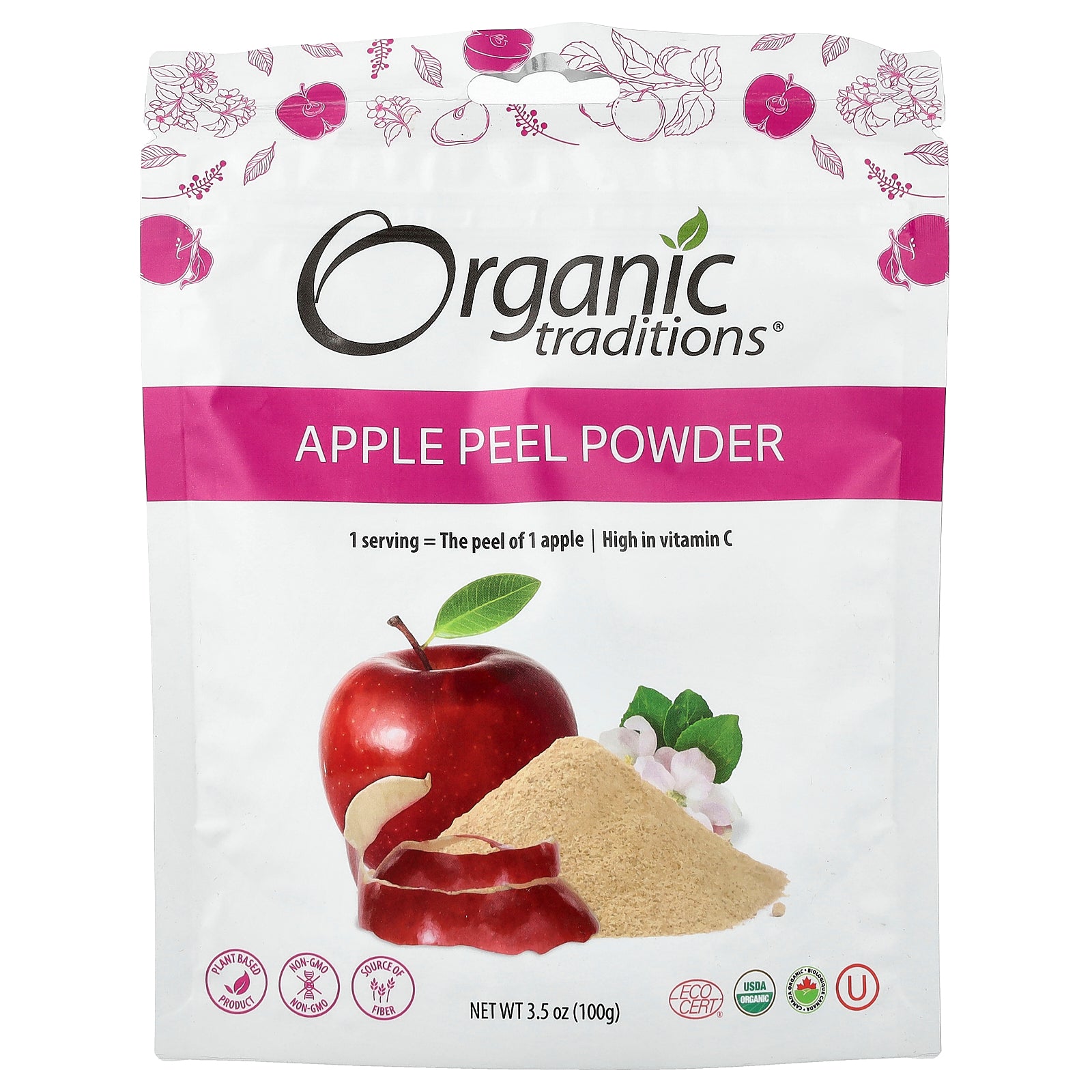 Organic Traditions, Apple Peel Powder, 3.5 oz ( 100 g)