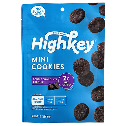 HighKey, Mini Cookies, Double Chocolate Brownie, 2 oz (56.6 g)