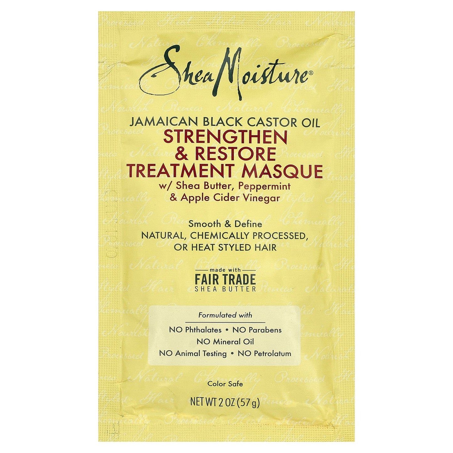 SheaMoisture, Jamaican Black Castor Oil, Strengthen & Restore Treatment Hair Masque, 2 oz (57 g)