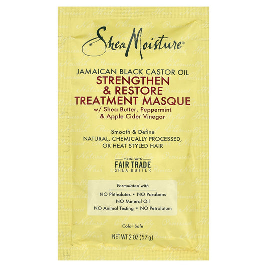 SheaMoisture, Jamaican Black Castor Oil, Strengthen & Restore Treatment Hair Masque, 2 oz (57 g)