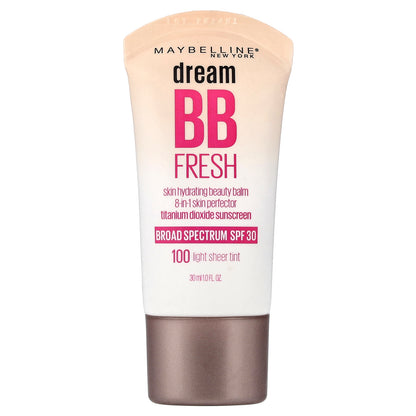 Maybelline, Dream BB Fresh, Skin Hydrating Beauty Balm, SPF 30, 100 Light Sheer Tint, 1 fl oz (30 ml)