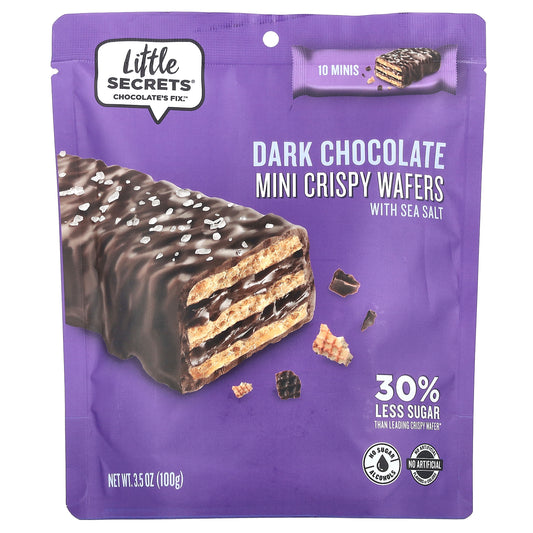 Little Secrets, Mini Crispy Wafers, Dark Chocolate With Sea Salt, 3.5 oz (100 g)