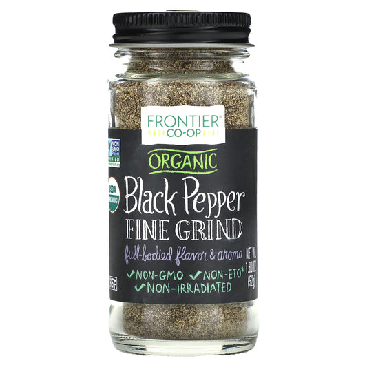 Frontier Co-op, Organic Black Pepper, Fine Grind, 1.80 oz (52 g)