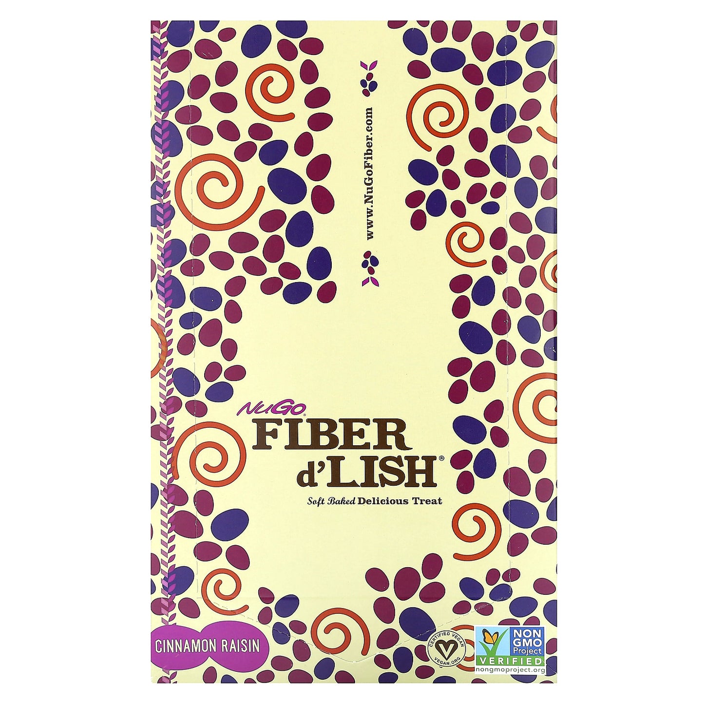 NuGo Nutrition, Fiber d'Lish, Cinnamon Raisin, 16 Bars, 1.6 oz (45 g) Each