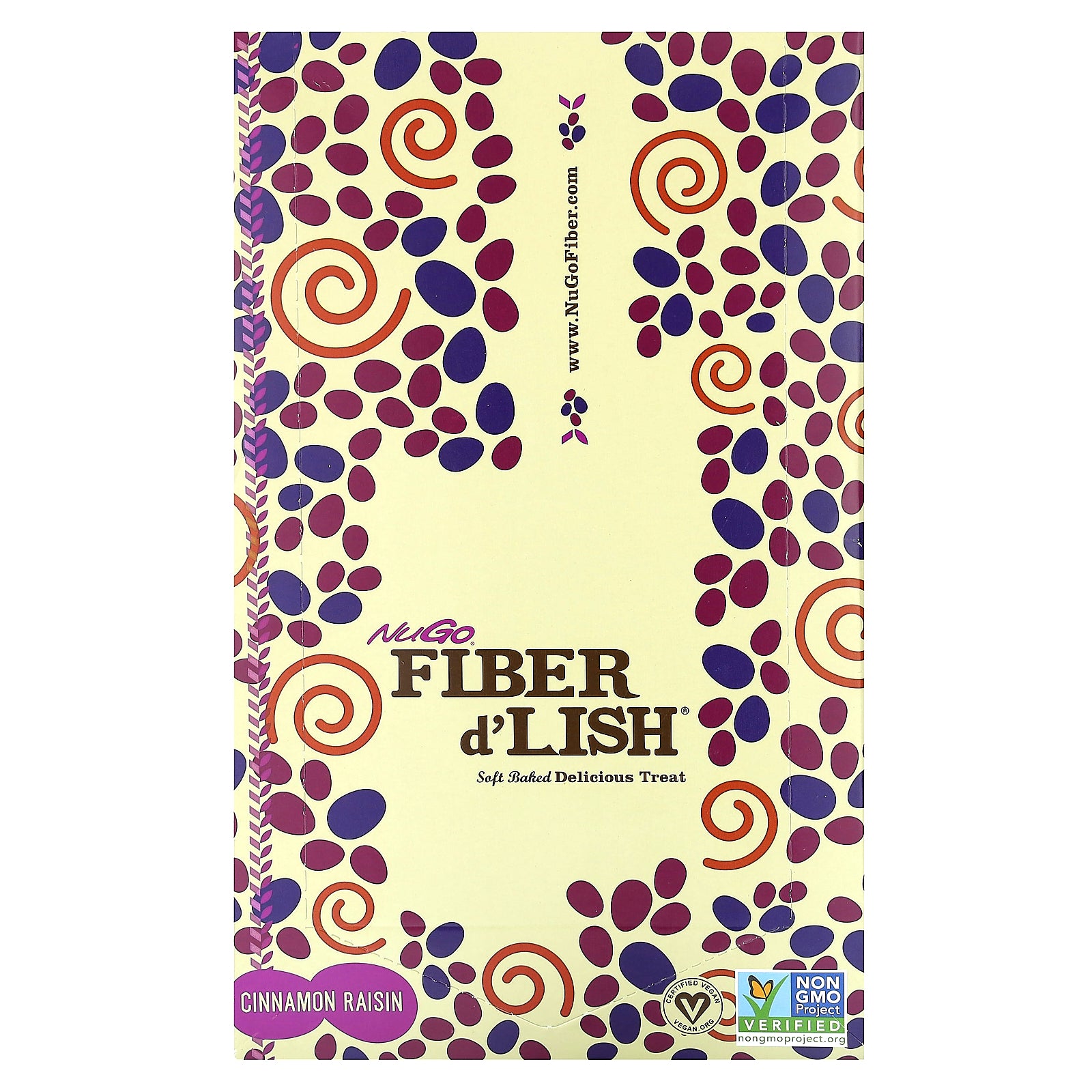 NuGo Nutrition, Fiber d'Lish, Cinnamon Raisin, 16 Bars, 1.6 oz (45 g) Each